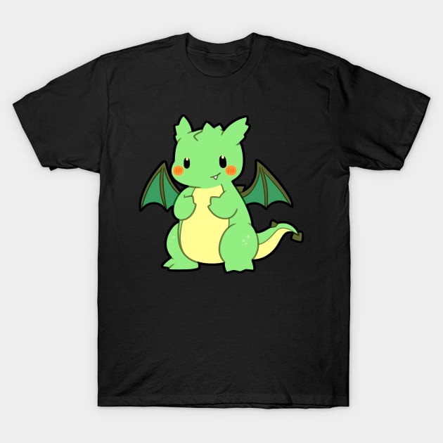 Cute Green Dragon T-Shirt by Chromatic Currents